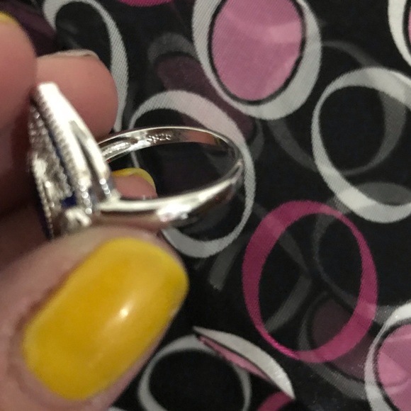 Sterling silver natural sapphire ring - Picture 3 of 7